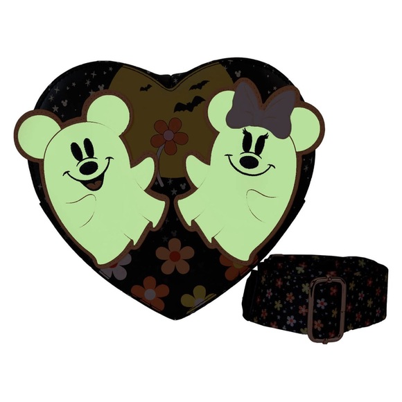 Disney Mickey and Minnie Ghost Floral Crossbody Bag - Picture 3 of 5